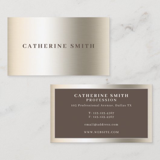 Witte gouden nevel metallische textuur visitekaartje (Voorkant / Achterkant)