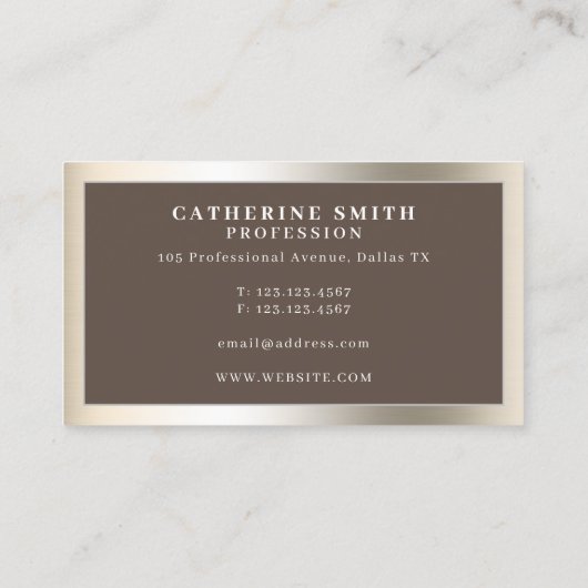 Witte gouden nevel metallische textuur visitekaartje (Achterkant)