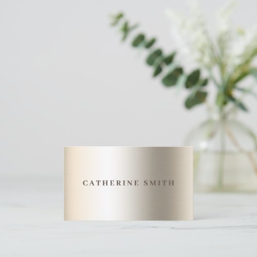 Witte gouden nevel metallische textuur visitekaartje (Staand voorkant)