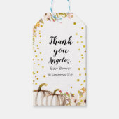 Witte & gouden pompoen Moderne bedankkaart. Cadeaulabel (Voorkant)