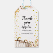 Witte & gouden pompoen Moderne bedankkaart. Cadeaulabel (Achterkant)