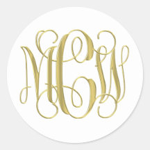 Witte Gouden Preppy Winged Letter Monogram DIY BG