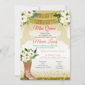 Witte Gouden Quinceanera Mexicaanse Miss Quince Kaart (Voorkant)