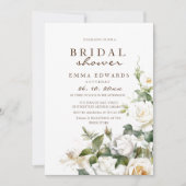  Witte gouden roos bloemige bruidsdouche  Kaart (Voorkant)