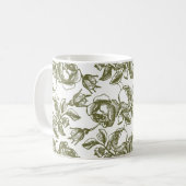 Witte gouden Roos Etching Koffie Mok (Voorkant links)