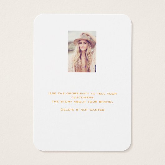 Witte gouden sierjuwelen, fotokaart visitekaartje (Achterkant)