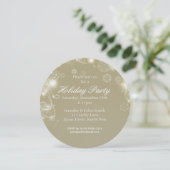 Witte Gouden Sneeuwvlok Vakantie Winterfeest Kaart (Staand voorkant)