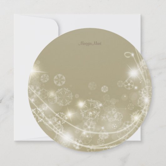 Witte Gouden Sneeuwvlok Vakantie Winterfeest Kaart (Achterkant)