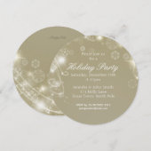 Witte Gouden Sneeuwvlok Vakantie Winterfeest Kaart (Voorkant / Achterkant)