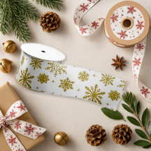 Witte Gouden Sneeuwvlok Winter Sparkle Patroon
