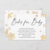 Witte gouden snowflake kerstboeken voor baby Encl Informatiekaartje (Voorkant / Achterkant)