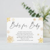 Witte gouden snowflake kerstboeken voor baby Encl Informatiekaartje (Staand voorkant)