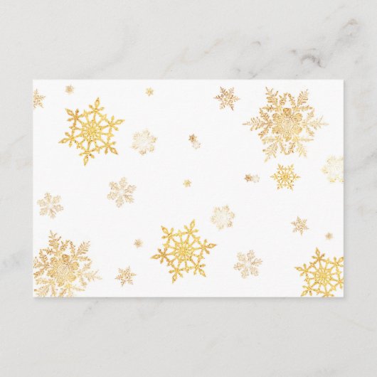 Witte gouden snowflake kerstboeken voor baby Encl Informatiekaartje (Achterkant)