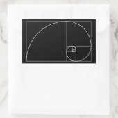 Witte Gouden Spiraal Rechthoekige Sticker (Tas)