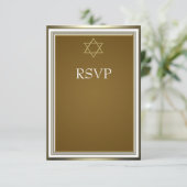Witte Gouden Ster van David Bar Mitswa RSVP (Staand voorkant)