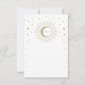 Witte & Gouden Sterren Celestial Sunburst Moon RSV RSVP Kaartje (Achterkant)