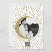 Witte Gouden Sterren Hemelse Zonneschijn Maan Dank Kaart (Achterkant)