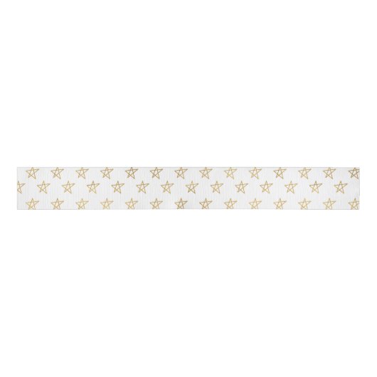 Witte gouden sterren schijnen helder weefselpapier grosgrain lint (Voorkant)