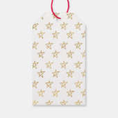 Witte gouden sterren schitteren helder cadeaulabel (Achterkant)