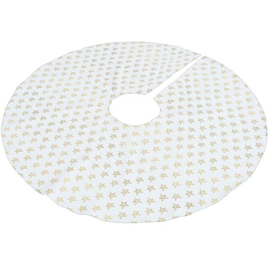 Witte gouden sterren schitteren helder kerstboom rok (Gekanteld)