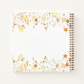 Witte gouden sterren voor het gastboek notitieboek (Achterkant)