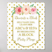 Witte gouden Stippen Decorteren een blokjesspelcod Poster (Voorkant)