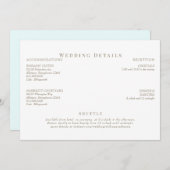 Witte & Gouden Tekst Trouwdetails Kaart (Voorkant / Achterkant)