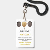 Witte Gouden Verjaardagsfeest Foto Aangepaste Pas Badge (Achterkant met lanyard)