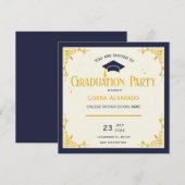 Witte Gouden Vintage Afstudeerfeest Plat Kaart (Voorkant / Achterkant)