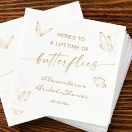 Witte Gouden Vlinder Bruidsdouche Servet