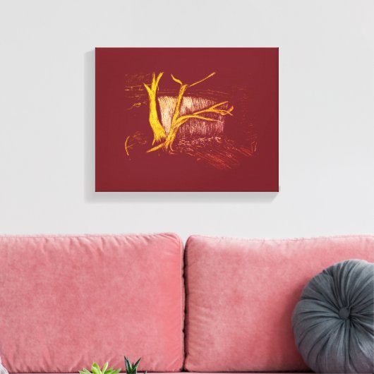 Witte Gouden Waterval Canvas Print (Insitu (Woonkamer))