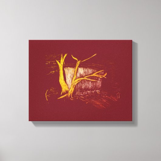 Witte Gouden Waterval Canvas Print (Voorkant)