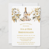 Witte Gouden Wijn Glas Champagne Brunch & Bubbly Kaart (Voorkant)