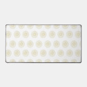 Witte | Gouden Zinnia Bloem Medaillons Bureaumat (Voorkant)