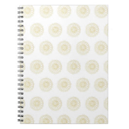 Witte | Gouden Zinnia Bloem Medaillons Notitieboek