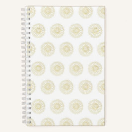 Witte | Gouden Zinnia Bloem Medaillons Notitieboek