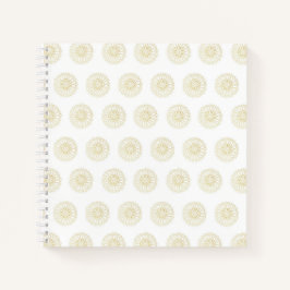 Witte | Gouden Zinnia Bloem Medaillons Notitieboek