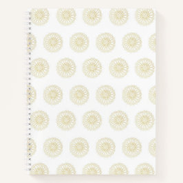 Witte | Gouden Zinnia Bloem Medaillons Notitieboek