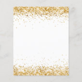 Witte goudglitter-bruidskous huwelijksuitnodiging (Achterkant)