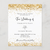Witte goudglitter-bruidskous huwelijksuitnodiging flyer (Voorkant)