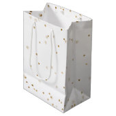 Witte goudglitter confetti spargel medium cadeauzakje (Voorkant Gekanteld)