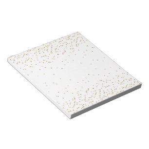 Witte goudglitter confetti spargel notitieblok