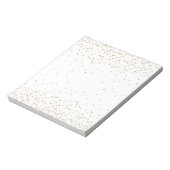Witte goudglitter confetti spargel notitieblok (Linkerzijde)