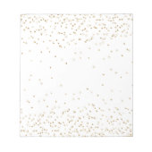 Witte goudglitter confetti spargel notitieblok (Voorkant)