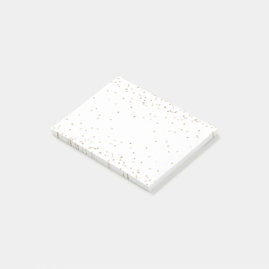 Witte goudglitter confetti spargel post-it® notes (Schuin)
