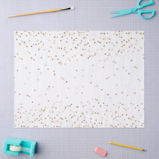 Witte goudglitter confetti spargel     tissuepapier (Craft)