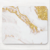 Witte goudglitter marmer keramische tegel muismat (Voorkant)