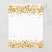 Witte goudglitter verjaardagsbudgetuitnodiging flyer (Achterkant)