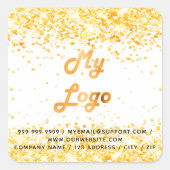 Witte goudglitterbusiness logo vierkante sticker (Voorkant)