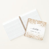 Witte goudglitternaam glamoureus notitieboek (Binnen)